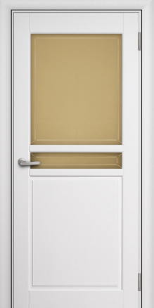 Дверь из массива Квадро Эмаль белая Стекло с рисунком Квадро - фото 1